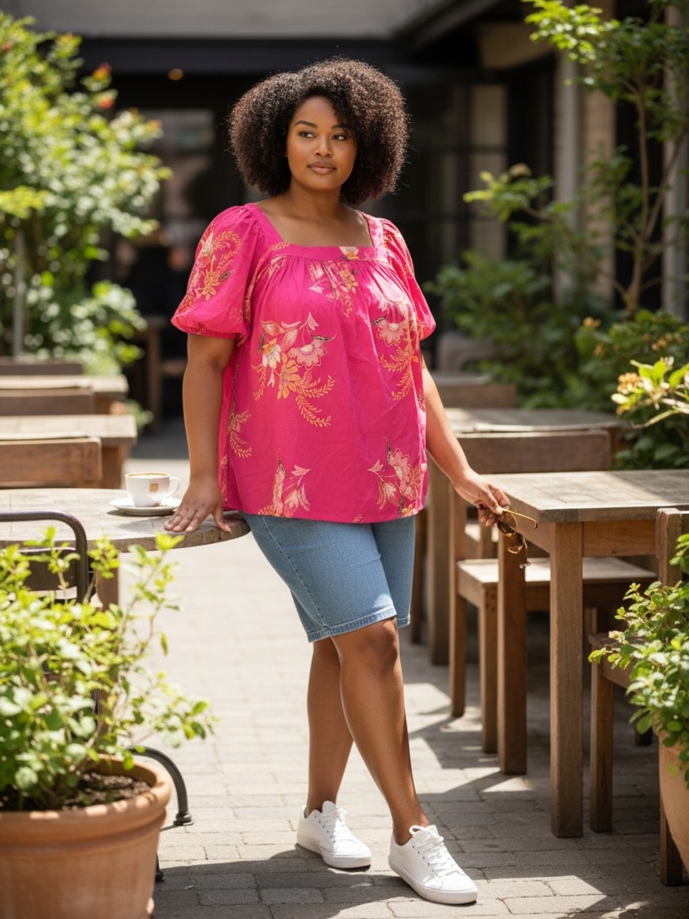 torrid Pink Floral Square Neck  Blouse